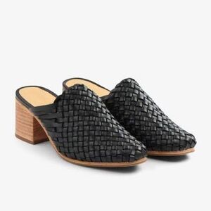 Nisolo All-Day Woven Heeled Mule Black 10